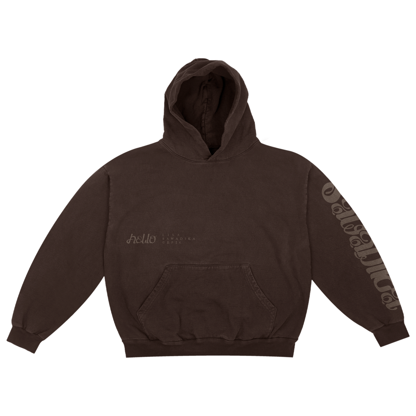 SAWADIKA BROWN PULLOVER HOODIE