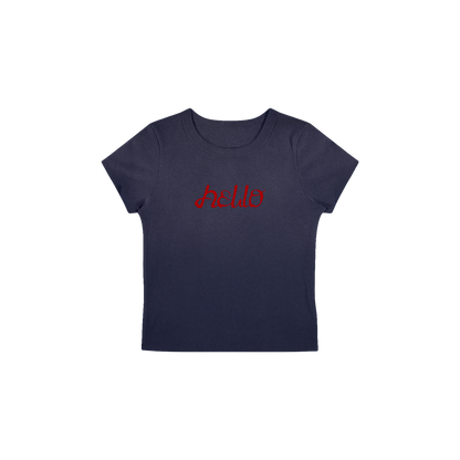 HELLO SAWADIKA INDIGO BABY TEE